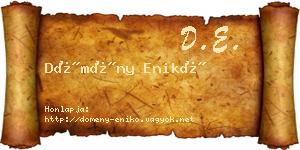 Dömény Enikő névjegykártya